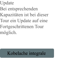 Update Bei entsprechenden Kapazitäten ist bei dieser Tour ein Update auf eine Fortgeschrittenen Tour möglich.    Kobelache integrale Kobelache integrale